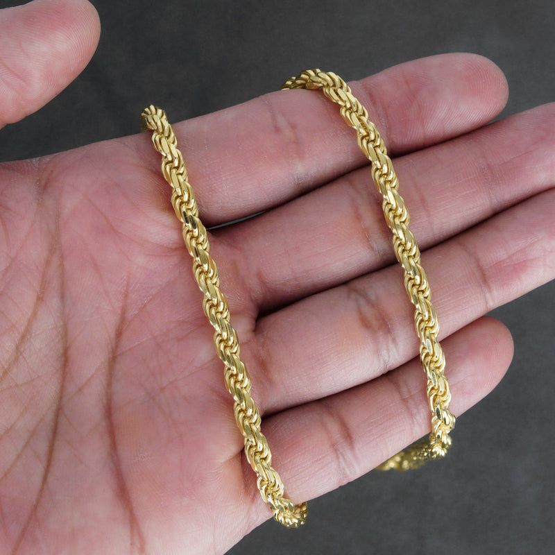 Silver Chain - Mens Gold Chain / Rope Chain / 4.5 MM