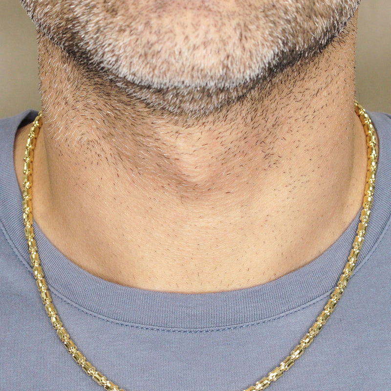 Silver Chain - Mens Gold Chain / Barrel Chain / 4 MM