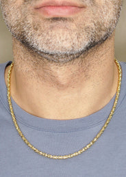 Silver Chain - Mens Gold Chain / Barrel Chain / 4 MM