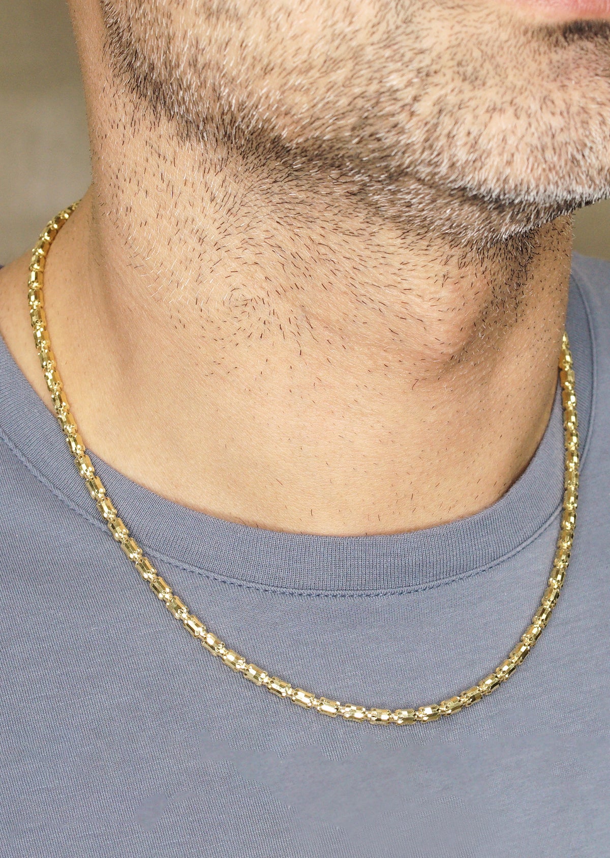 Silver Chain - Mens Gold Chain / Barrel Chain / 4 MM