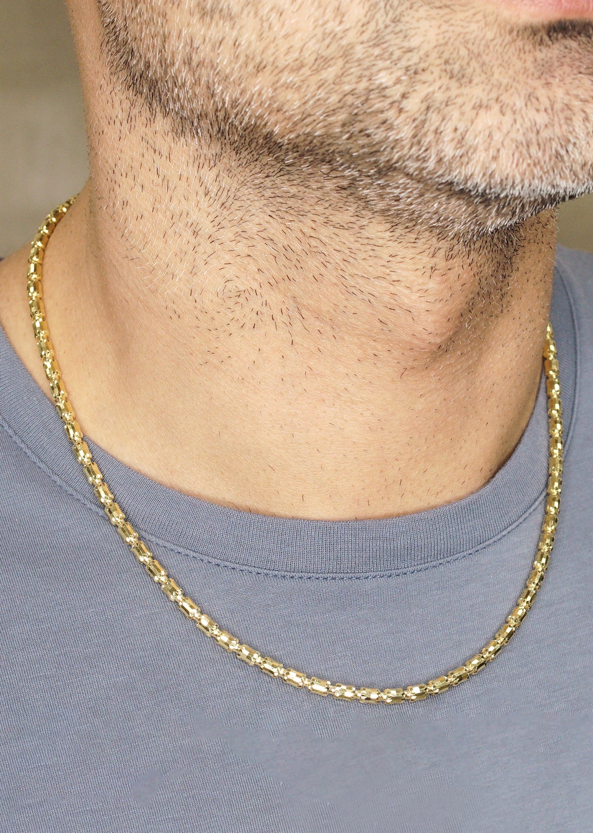 Silver Chain - Mens Gold Chain / Barrel Chain / 4 MM