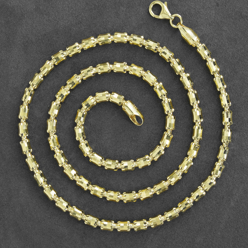 Silver Chain - Mens Gold Chain / Barrel Chain / 4 MM