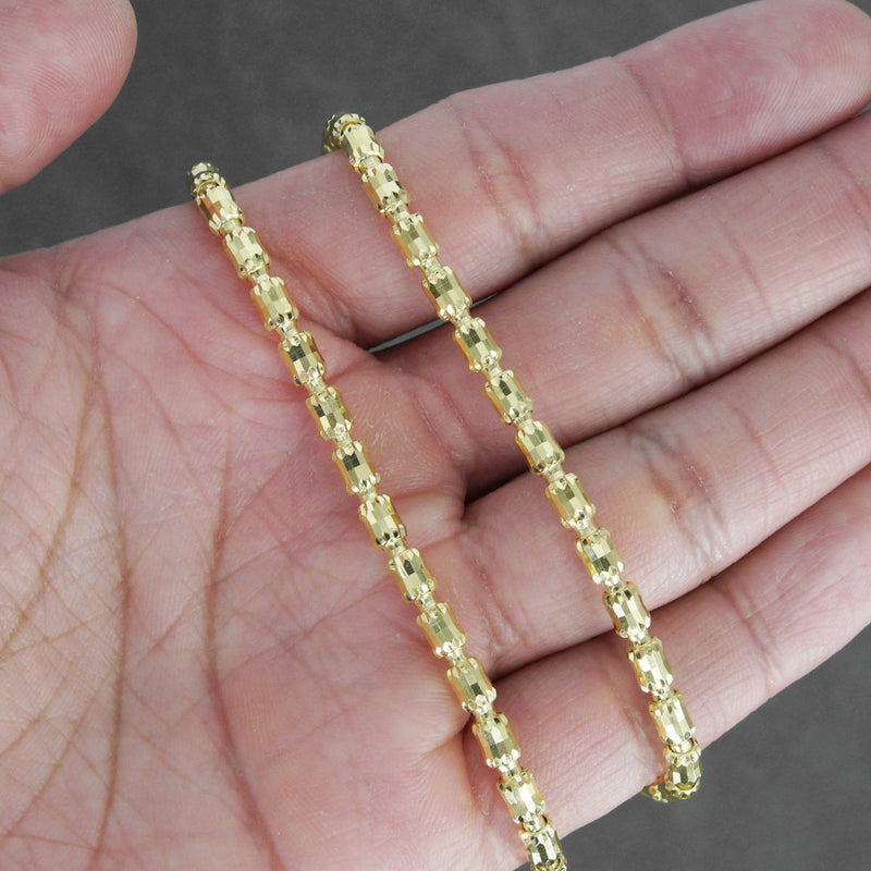Silver Chain - Mens Gold Chain / Barrel Chain / 4 MM