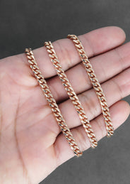 Silver Chain - Mens Rose Gold Chain / Miami Cuban Link Chain / 5 MM / 22 INCH