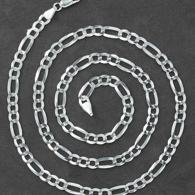 Silver Chain - Mens White Chain / Figaro Chain / 5 MM