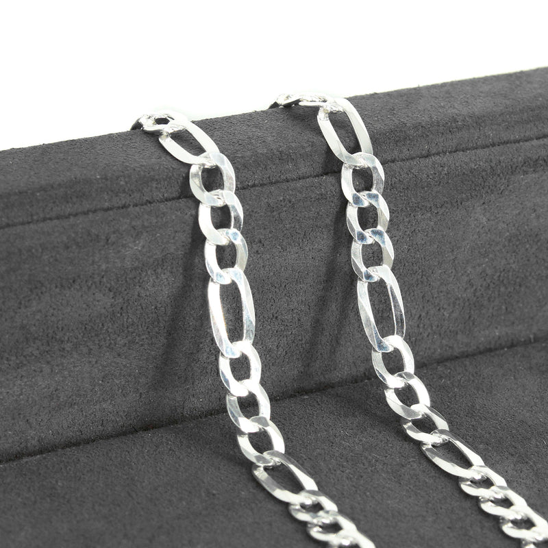 Silver Chain - Mens White Chain / Figaro Chain / 5 MM