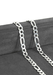 Silver Chain - Mens White Chain / Figaro Chain / 5 MM