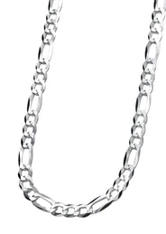 Silver Chain - Mens White Chain / Figaro Chain / 5 MM