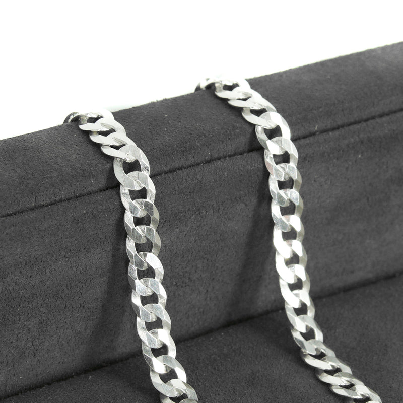 Silver Chain - Mens White Chain / Curb Chain / 5 MM
