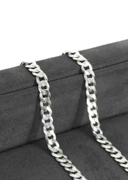 Silver Chain - Mens White Chain / Curb Chain / 5 MM