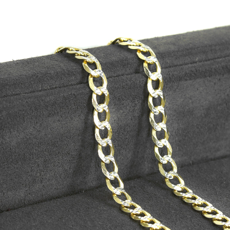 Silver Chain - Mens Gold Chain / Curb Cuban Diamond Cut Chain / 5 MM