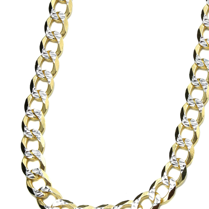 Silver Chain - Mens Gold Chain / Curb Cuban Diamond Cut Chain / 5 MM