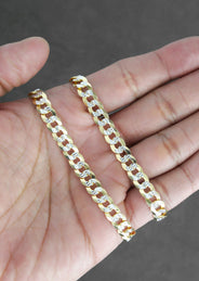 Silver Chain - Mens Gold Chain / Curb Cuban Diamond Cut Chain / 7 MM