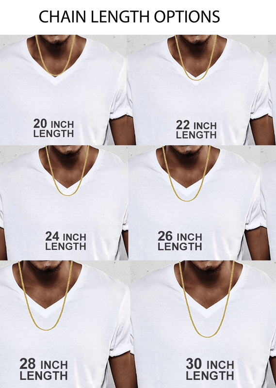 Mens Semi Solid Italian Byzantine Chain - White 10k Gold