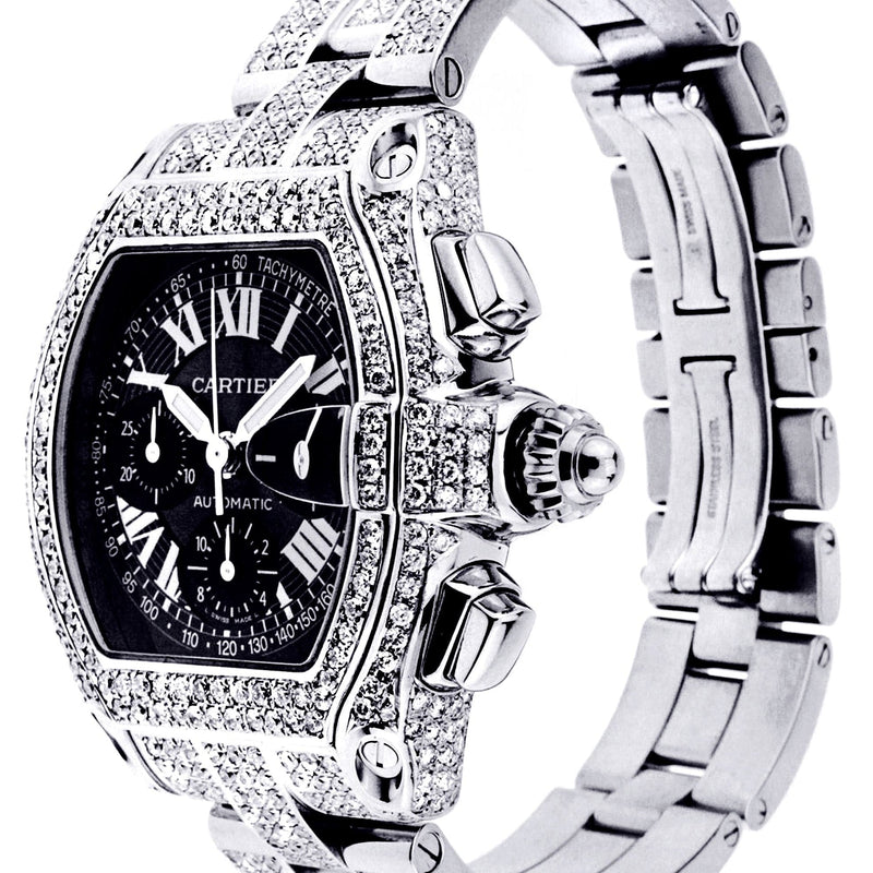Diamond Cartier Roadster | Stainless Steel | 48 Mm