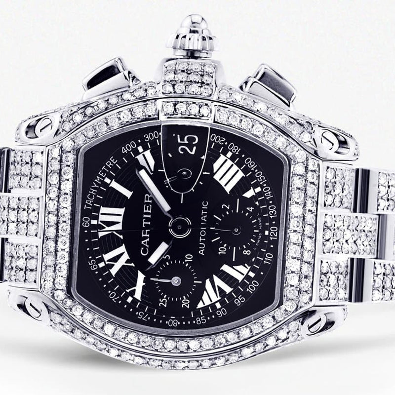 Diamond Cartier Roadster | Stainless Steel | 48 Mm