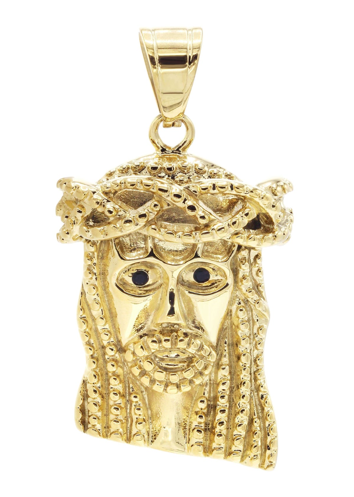 Mens Gold Plated Jesus Head Pendant | 24.8 Grams