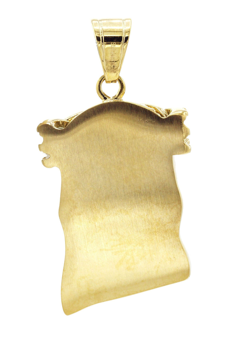 Mens Gold Plated Jesus Head Pendant | 24.8 Grams