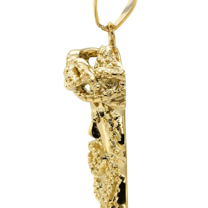 Mens Gold Plated Jesus Head Pendant | 24.8 Grams