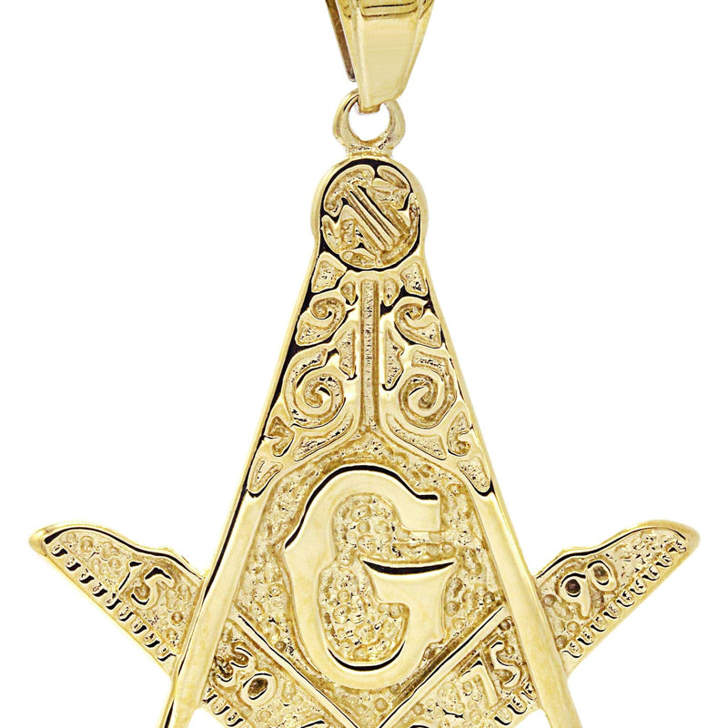 Mens Gold Plated Mason Pendant | 9.5 Grams