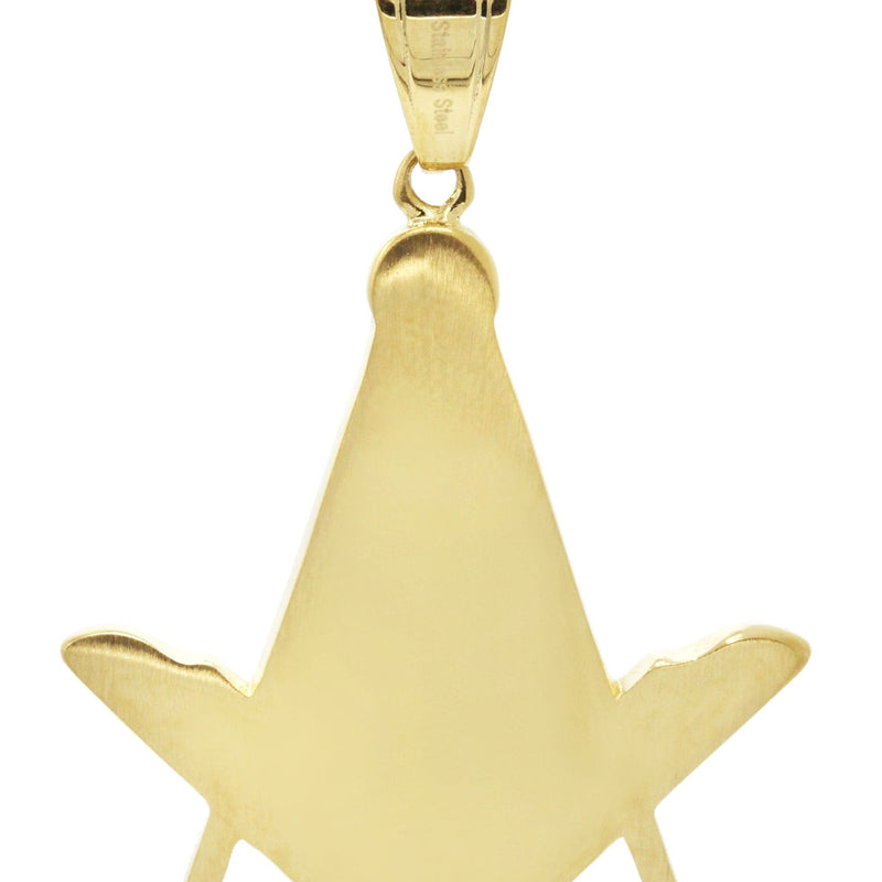 Mens Gold Plated Franco Chain & Freemason Pendant | Appx. 17.5 Grams