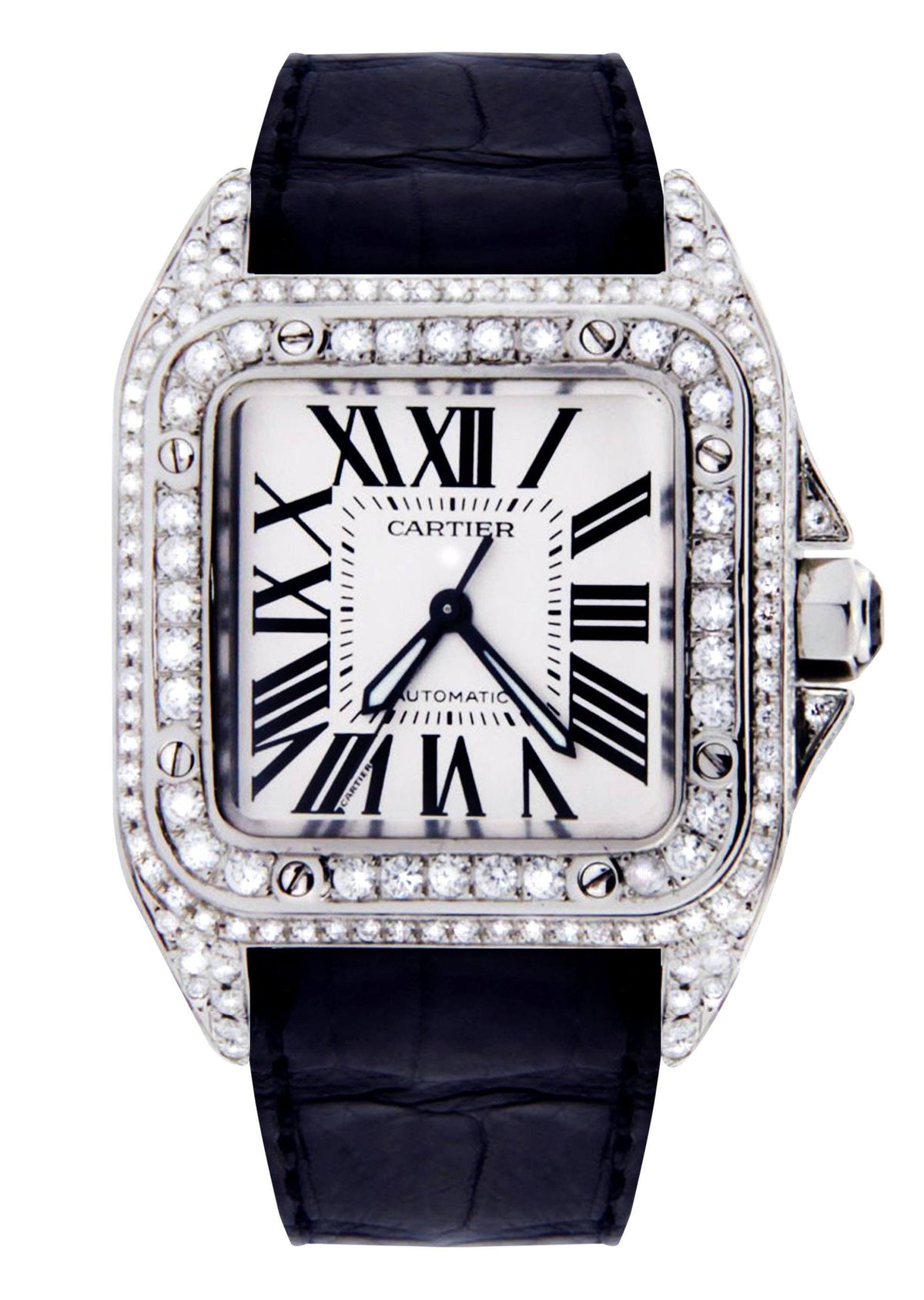 Diamond Cartier Santos 100 | Stainless Steel
