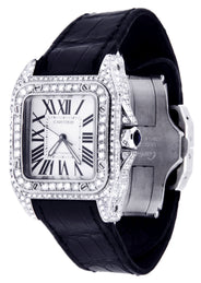 Diamond Cartier Santos 100 | Stainless Steel