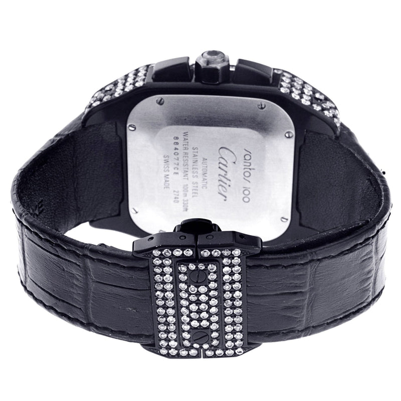 Diamond Cartier Santos 100 | Stainless Steel | 40 Mm