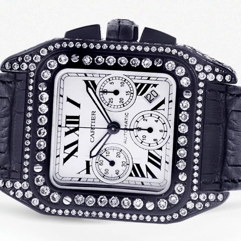 Diamond Cartier Santos 100 | Stainless Steel | 40 Mm