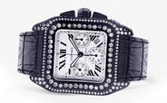 Diamond Cartier Santos 100 | Stainless Steel | 40 Mm