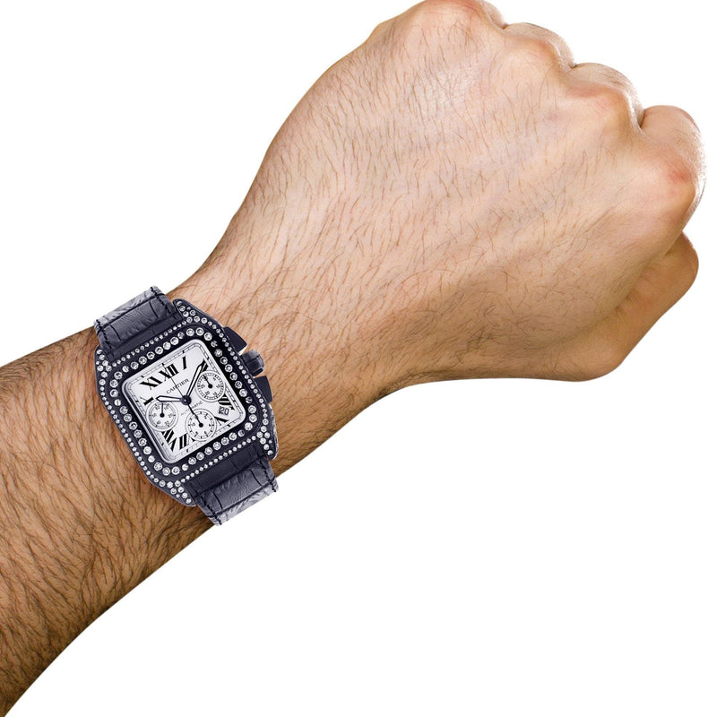 Diamond Cartier Santos 100 | Stainless Steel | 40 Mm