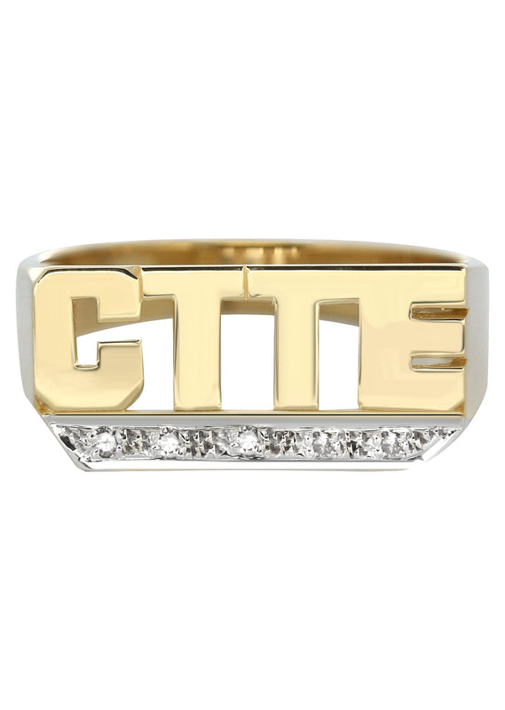 14K Bold Initials Gold Name Ring | Style #111