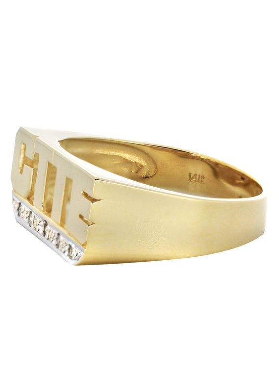 14K Bold Initials Gold Name Ring | Style #111