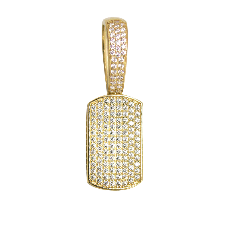 10K Gold  Dog Tag Pendant