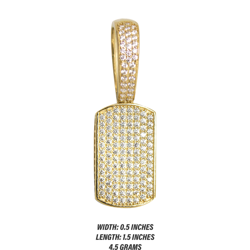 10K Gold  Dog Tag Pendant