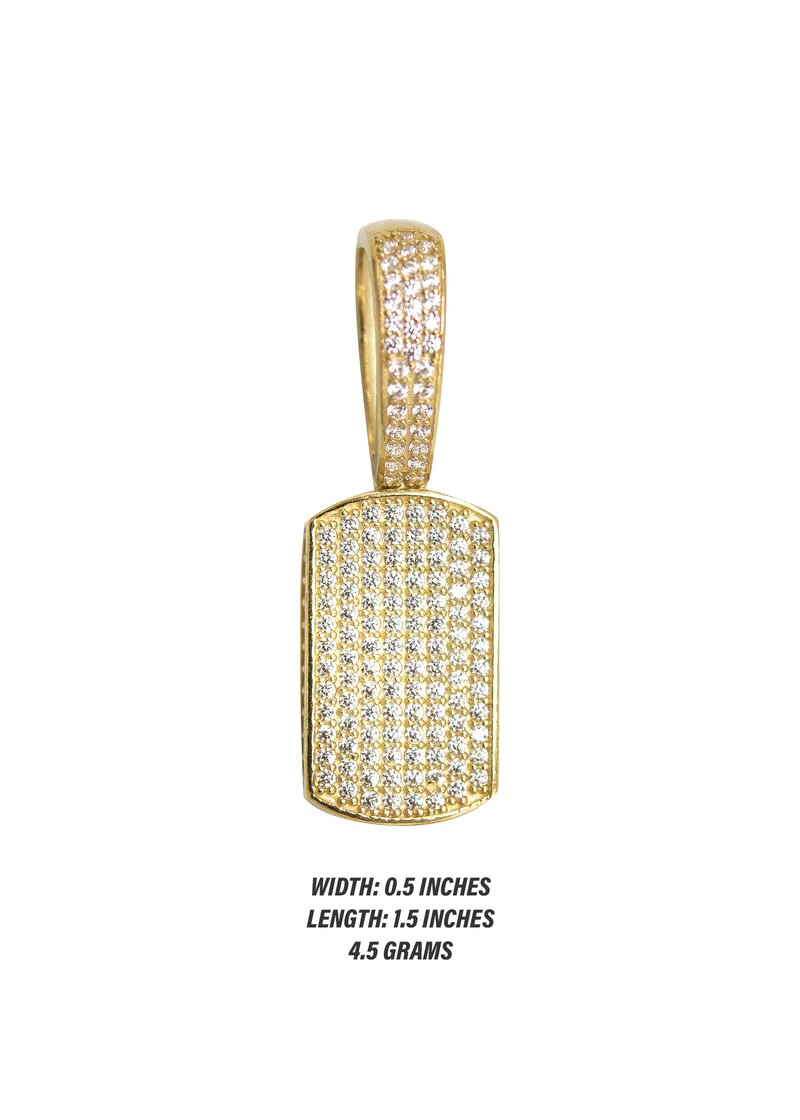 10K Gold  Dog Tag Pendant