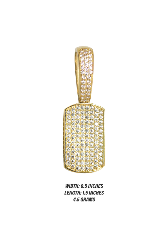 10K Gold  Dog Tag Pendant