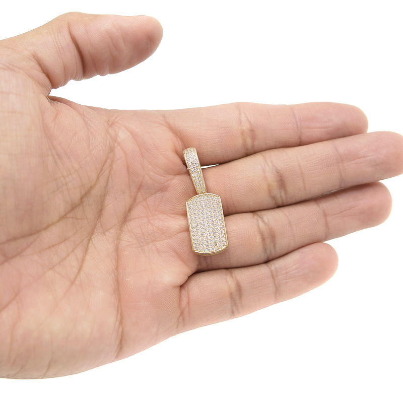 10K Gold  Dog Tag Pendant