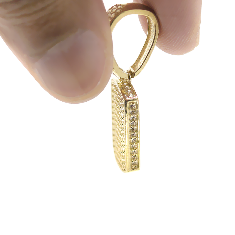 10K Gold  Dog Tag Pendant