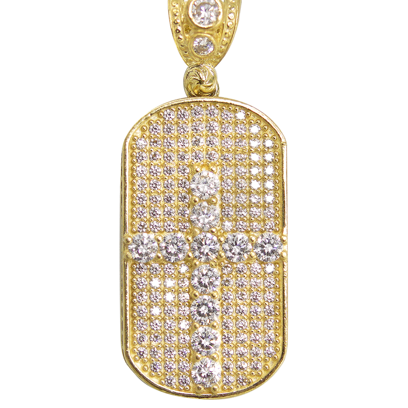 10K Gold  Dog Tag Pendant