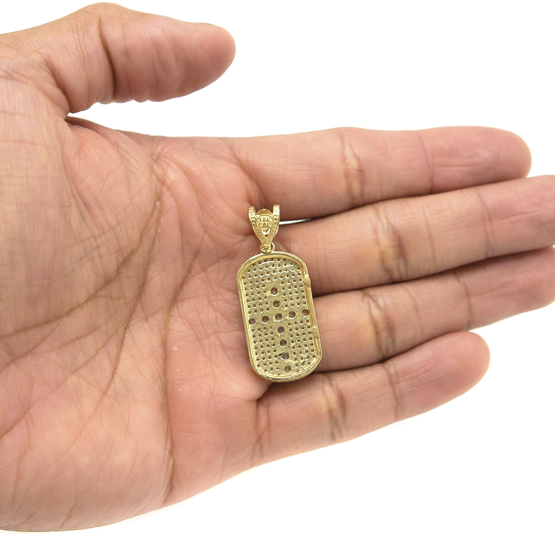 10K Gold  Dog Tag Pendant