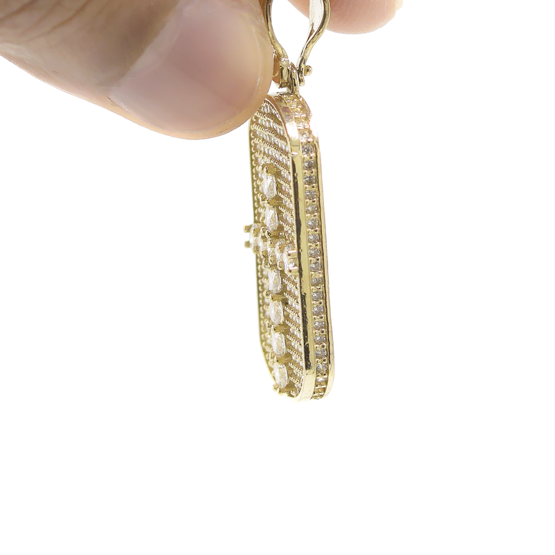 10K Gold  Dog Tag Pendant