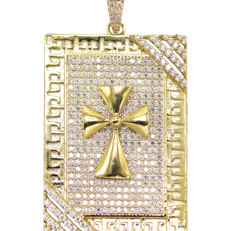 10K Gold  Dog Tag Pendant