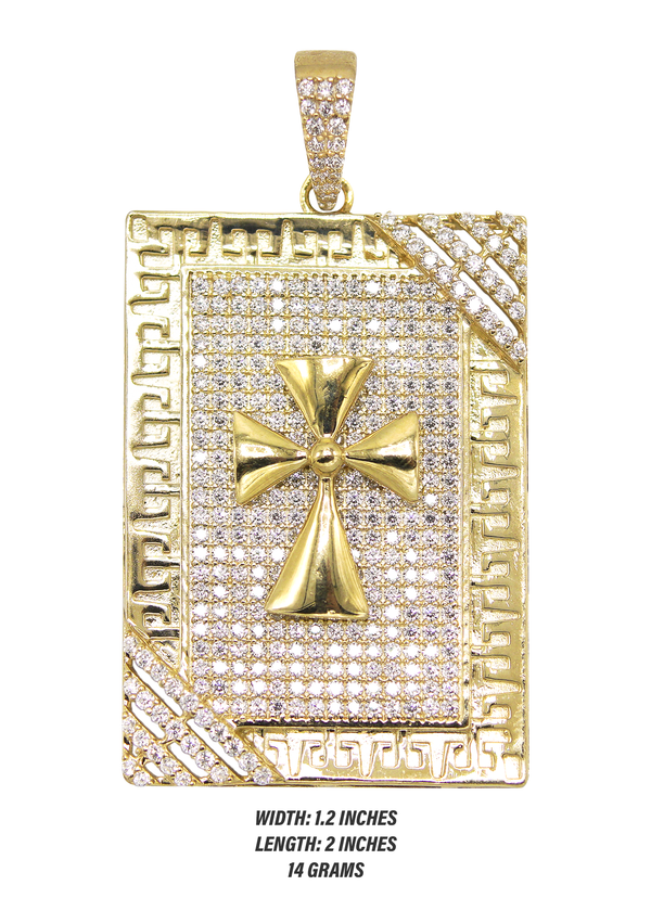 10K Gold  Dog Tag Pendant