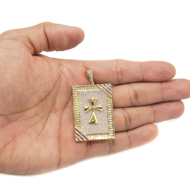 10K Gold  Dog Tag Pendant
