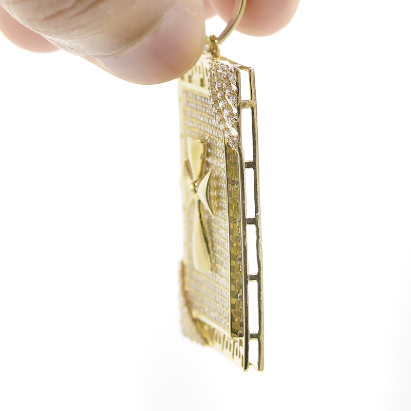 10K Gold  Dog Tag Pendant