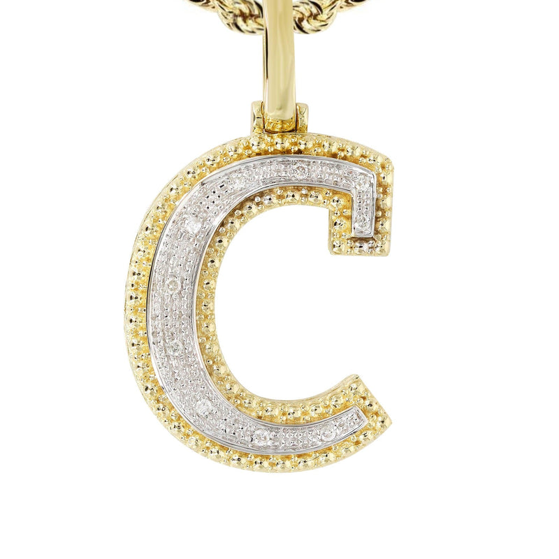 Diamond 10K Yellow Gold Letter "C" Necklace | Appx. 13 Grams