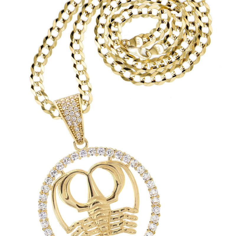 10K Yellow Gold Zodiac Cancer Necklace | Appx. 17.1 Grams