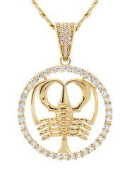 10K Yellow Gold Zodiac Cancer Necklace | Appx. 17.1 Grams