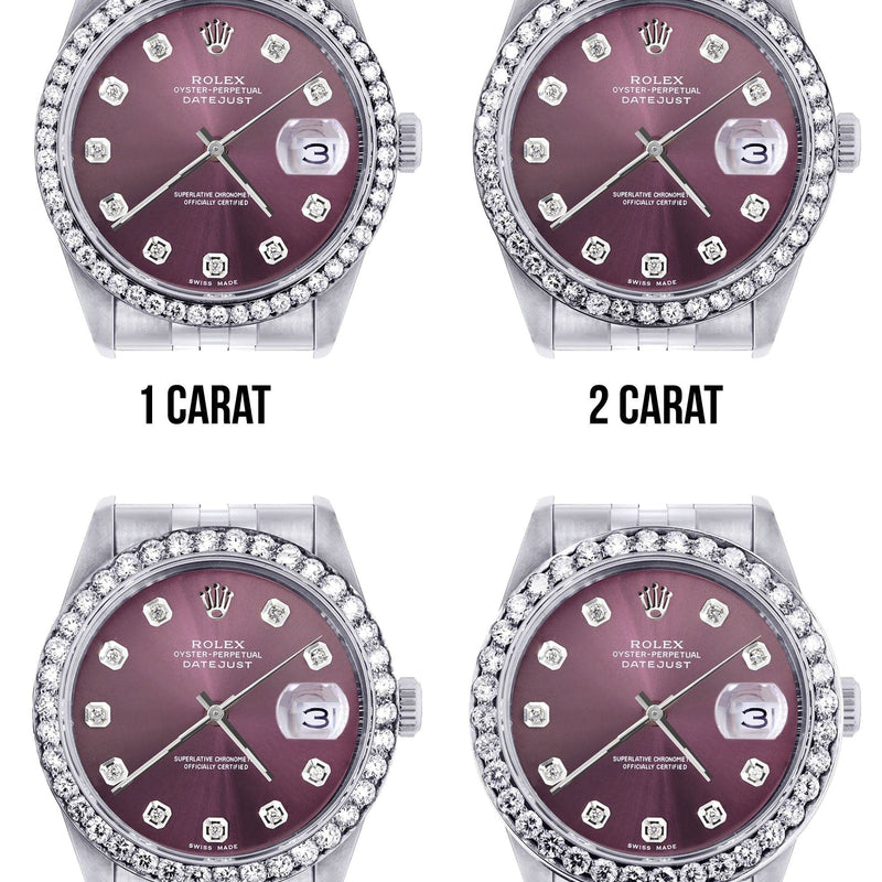 116200 | Hidden Clasp | Rolex Datejust Watch | 36Mm | Purple Dial | Jubilee Band